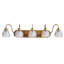 Applique murale 5 lumières Mid-Century en verre cristal, luminaire de salle de bain vintage mat-128971912
