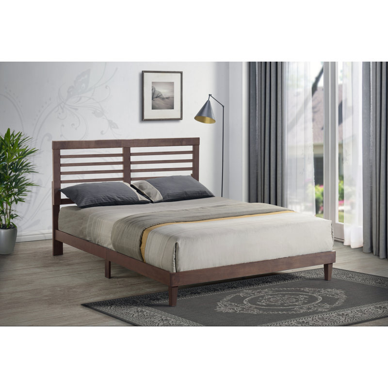 Isaul Slat Bed, Queen, Brown
