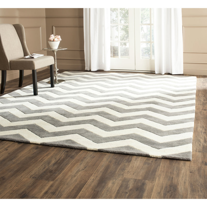 Teresita Hand Tufted Wool Chevron Rug, Rectangle 8' x 10'