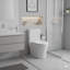 Toilette allongée une pièce en blanc.