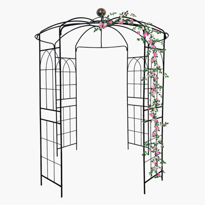 Minuka 114.08'' H x 81.18'' W Iron Arched Trellis