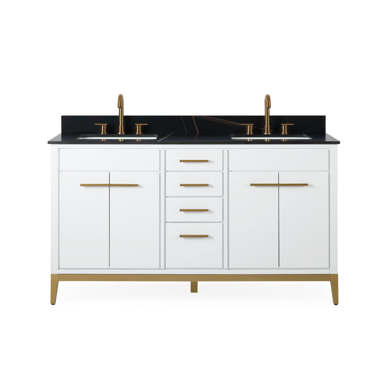 Ensemble de meuble-lavabo double l 60 po x P 22 po x H 35 po