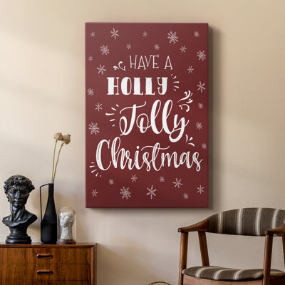 Holly Jolly Christmas -Custom Wrapped Gallery Cavas