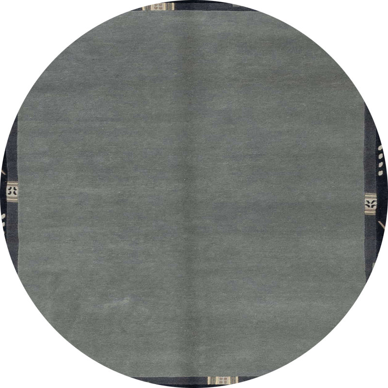 Wool Abstract Indoor Rug, Round 3'