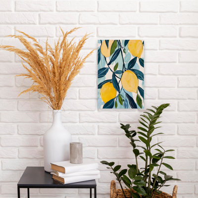 Vibrant Lemons Branch by Andreas Magnusson - Wrapped Canvas Print