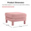 Rose moderne avec tissu d'ameublement bouclé, pieds courbés et cylindriques, structure, coussins d'assise à assise moelleuse pour un endroit agréable avec tissu, divers espaces pour les pieds, fabrication, ressorts en mousse
