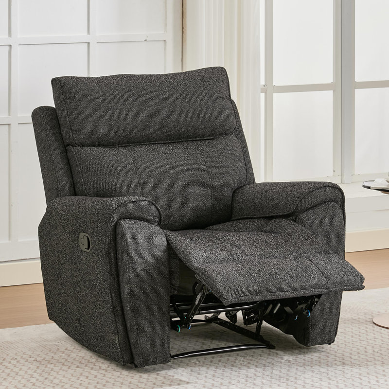 Soft Linen Fabric Manual Recliner Chair, Single Oversized Reclining Armchair for Living Room, Bedroom, Apartment & Small Media Room