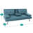 Aribelle Convertible Linen Upholstered Futon Sofa Bed with Armrests, Metal Legs & Dual Cup Holders-426190872