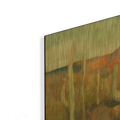 «High Desert 1» par Julia Purinton, art mural en métal doré, 12 po x 12 po
