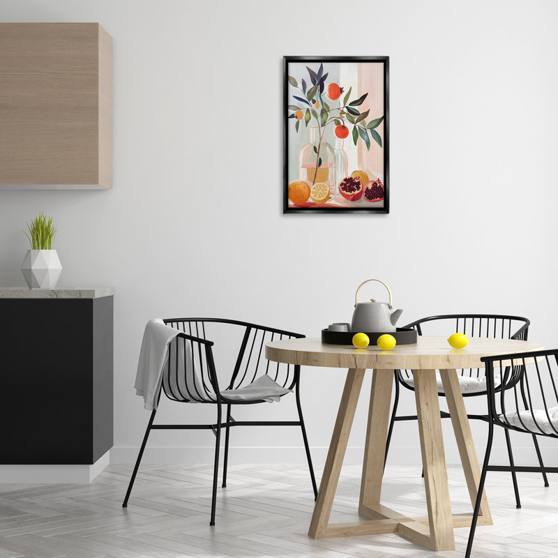 «Bright Summer Fruits Still Life», art mural sur toile flottante noire, design par Annabelle Hall, H 25 po x l 17 po
