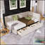 Lit de jour rembourré avec 2 tiroirs de rangement, structure de canapé-lit pour un confort et une vie sans encombrement-374178608