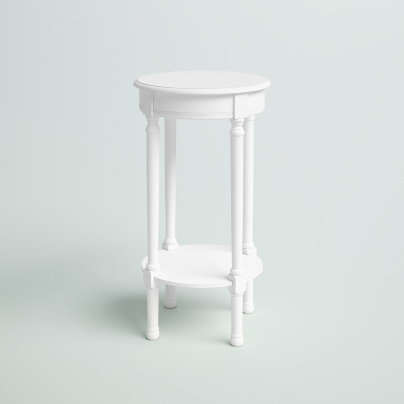 Abree Solid Wood End Table, White