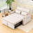 Florencia Versatile Adjustable Futon Sofa Bed with USB Charging Ports, 2 Pillows and Phone Stand-2005513016