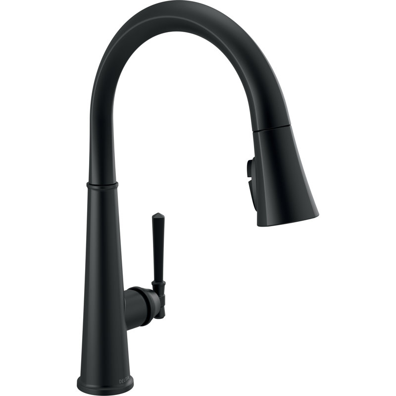 Emmeline Pull Down Single Handle Kitchen Faucet, Matte Black