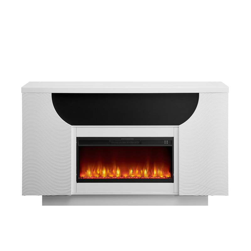 Aveena 76" Entertainment Fireplace With Speakers, 48.25" H x 76" L x 20" W
