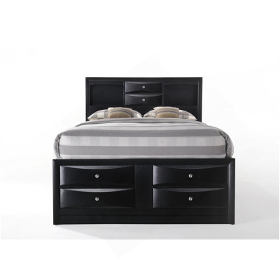 Grand lit avec rangement noir Ireland