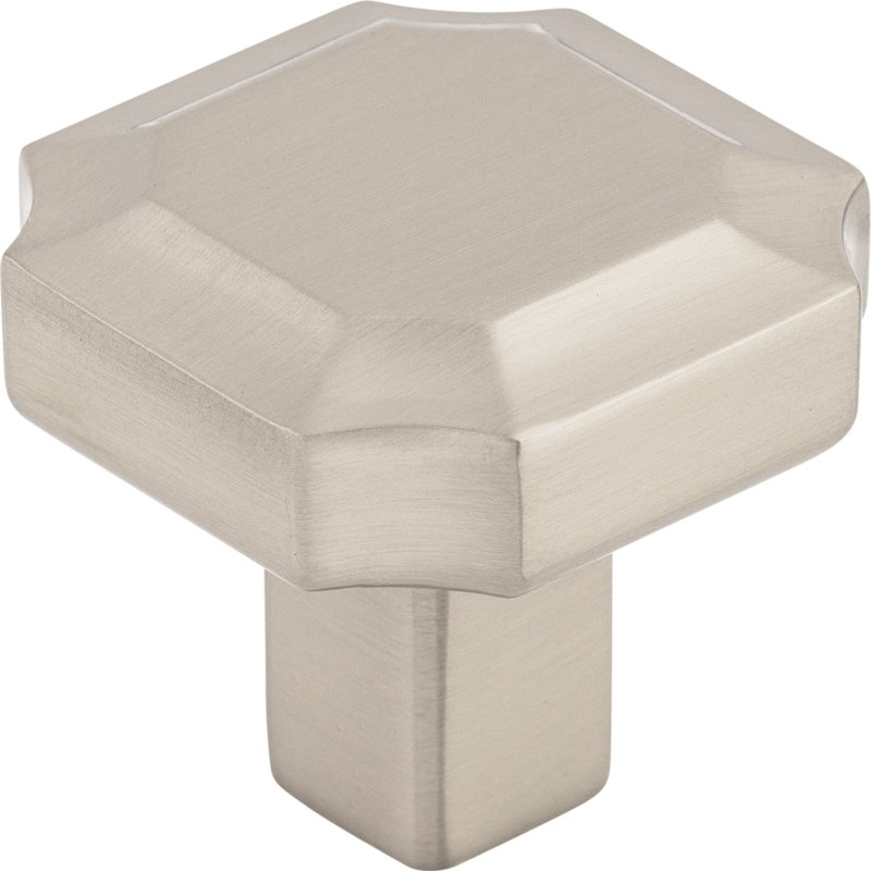 Davenport 1 1/4" Length Geometric Knob, Brushed Satin Nickel