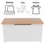 Campagna Storage Ottoman, Soft White Painted Finish and Oak Effect Top