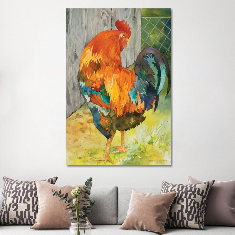 Rooster Pen by Annelein Beukenkamp - Wrapped Canvas Painting, 152.5 cm H x 101.5 cm W