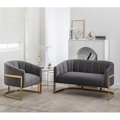 Tellico 2 - Piece Velvet Living Room Set