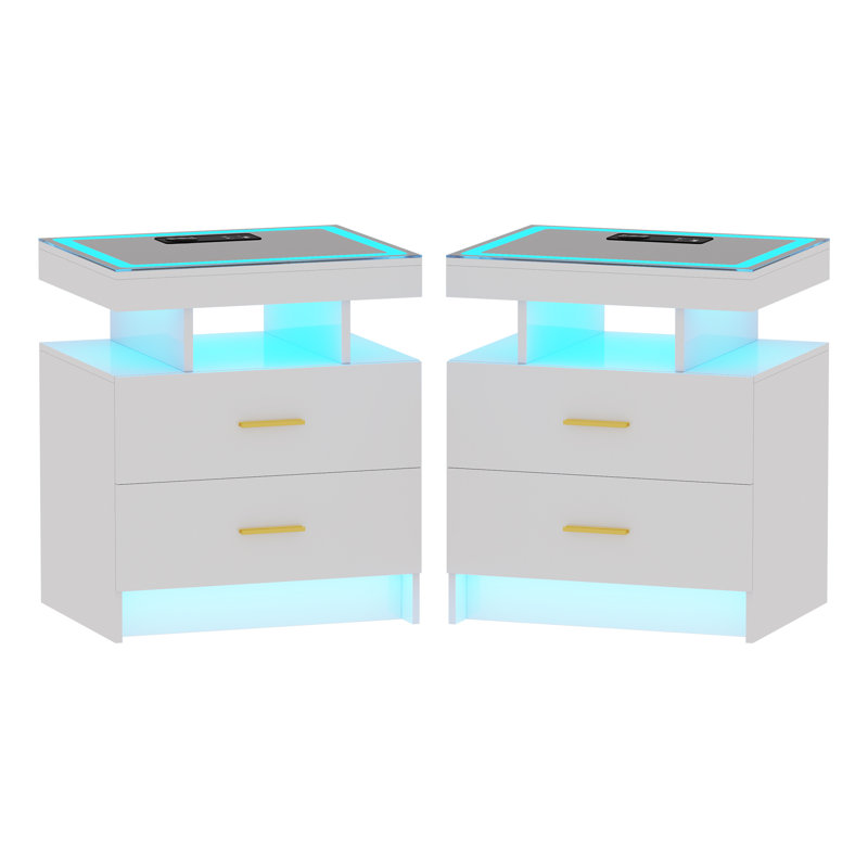 50cm W Bedside Table, White