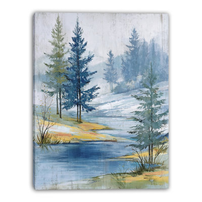 Art mural sur toile Misty Pine Lake