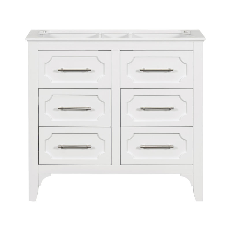 【Évier non inclus, meuble-lavabo de base seulement】 Meuble-lavabo de 36 po sans lavabo, ensemble de meuble-lavabo autoportant avec quatre tiroirs, armoire de rangement en bois massif seulement