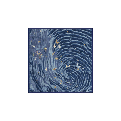 Machine Washable Blue Area Rug