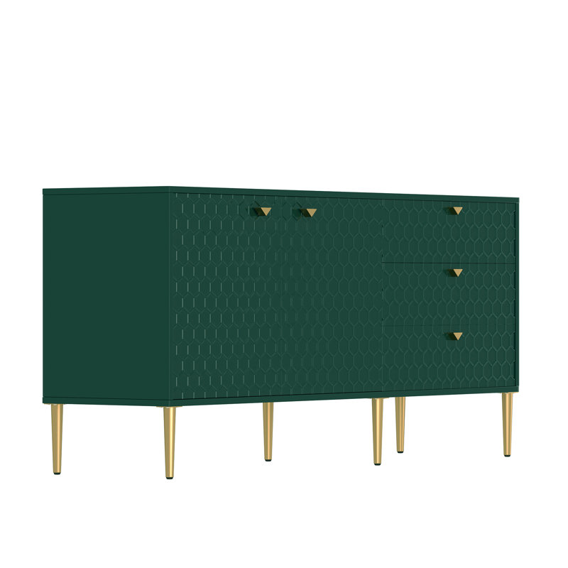 Buffet 60 po avec 3 tiroirs Derrico, Vert
