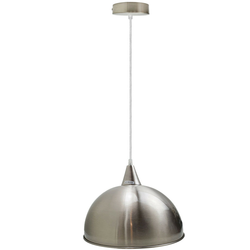 Grinnell 1 - Light Satin Nickel Dome Pendant