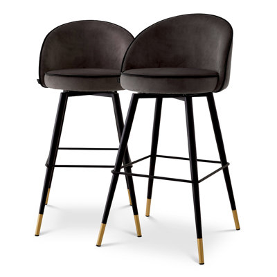 Cooper Swivel Upholstered Stool with Metal Frame