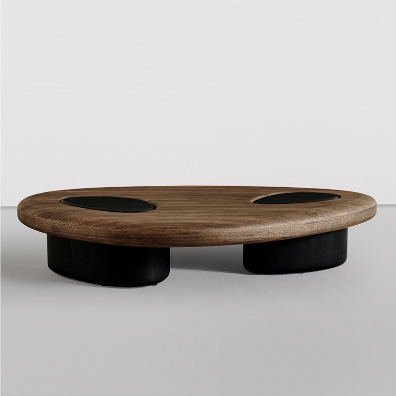 Modern minimalist wooden coffee table
