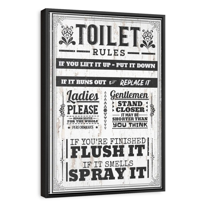 Règles de salle de bain appropriées, Cadre flottant noir, 27 po x 40 po