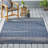 Navy Ivory Rectangle Polypropylene 5'3"x7' Rug