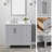 Hollister 48" Single Vanity With Sintered Stone Carrara Top, Pre Assembled