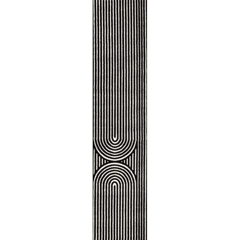 Tapis noir / blanc Sofia, Tapis de couloir 2 pi x 8 pi