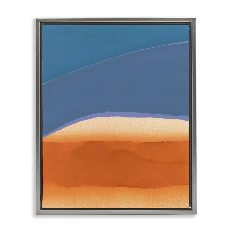 Art moderne sur toile Modern Desert Sunrise par Jodi Fuchs, Cadre flottant gris lustré, H 31 po x l 25 po 
