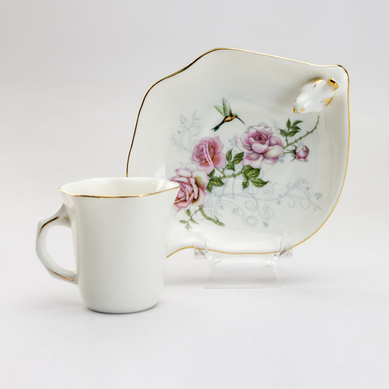 Ensemble de 2 tasses à espresso et à tasses avec soucoupe Gold