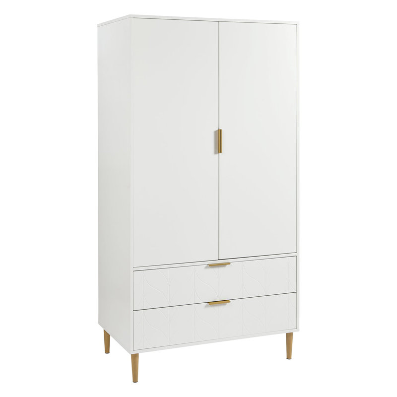 Adams 2 Door Manufactured Wood Wardrobe, White