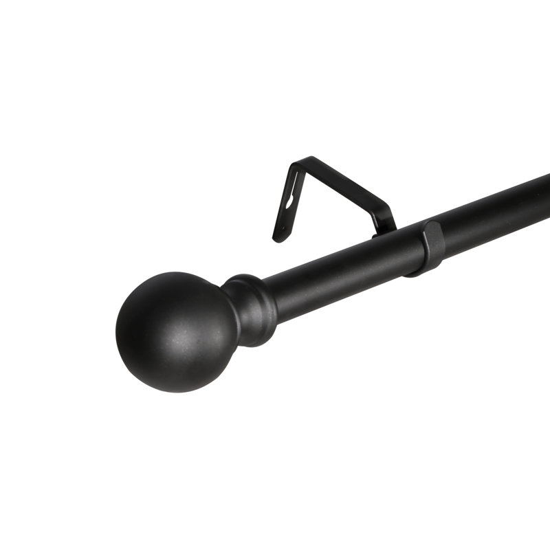 Ensemble de tringle à rideaux à longueur ajustable 28 "- 48", Noir, noir, noir, noir