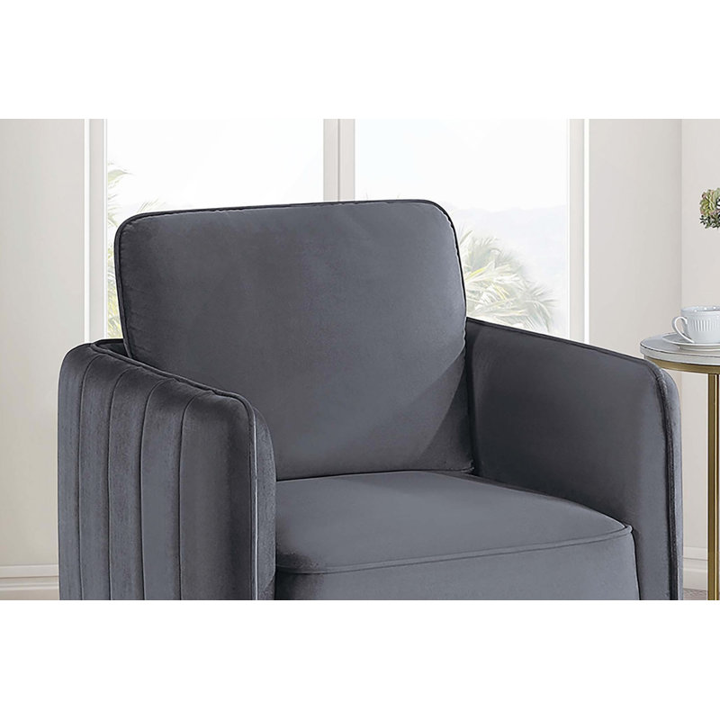 Magnifique chaise d'appoint en velours recouverte de tissu en velours, Gris