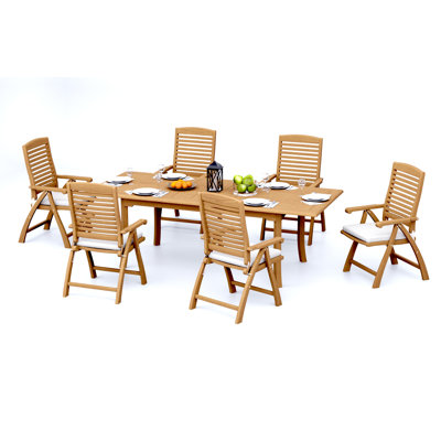 Ashley Teak Wood Patio Dining Set with