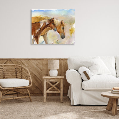 Art sauvage sur toile, "Chevaux sauvages" par John Keeling