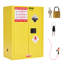 Armoire 30 gallons inflammable, 44 x 18 pouces, acier laminé à froid, tablettes réglables, certifiée OSHA et CE pour usage industriel, commercial, de laboratoire et institutionnel, jaune