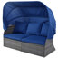 Lit de repos en PE: auvent, sièges amovibles, coussins Mobilier de lit de style élégant: avec confort imperméable