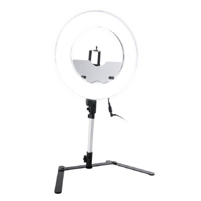 13.5 Inch Desktop Dimmable LED Vanity Studio Ring Light with Phone Holder, Dimmable Lighting System