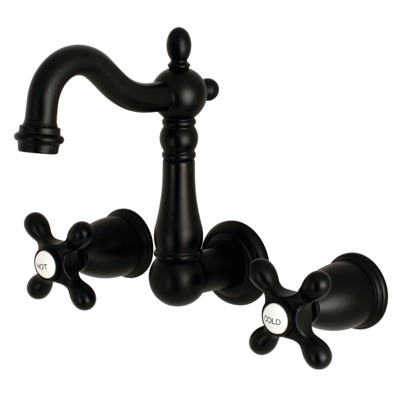 Robinet de salle de bain mural Heritage, Noir mat