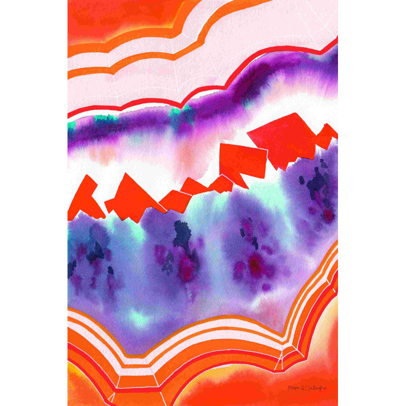 " Bright Agate II " Watercolor Painting, 36" H x 24" W