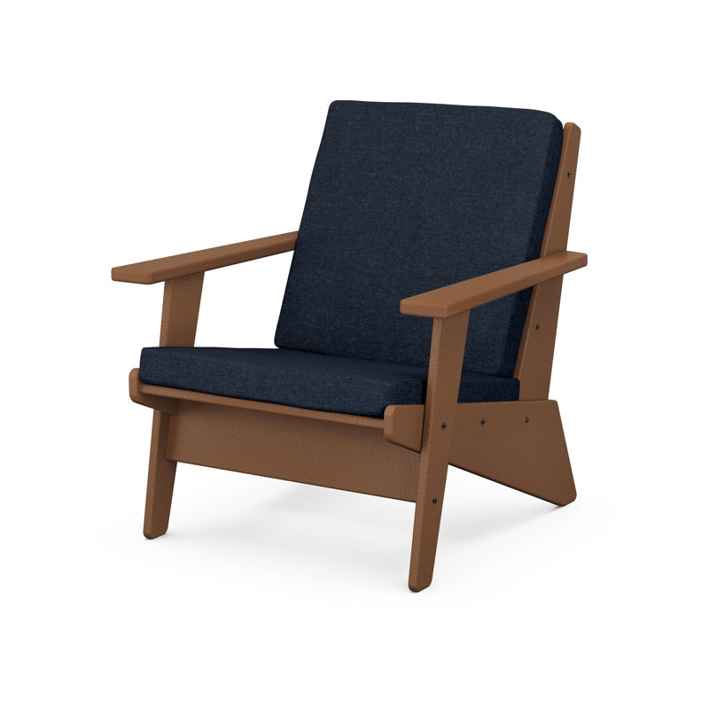 Riviera Modern Lounge Chair, Teak, Granite