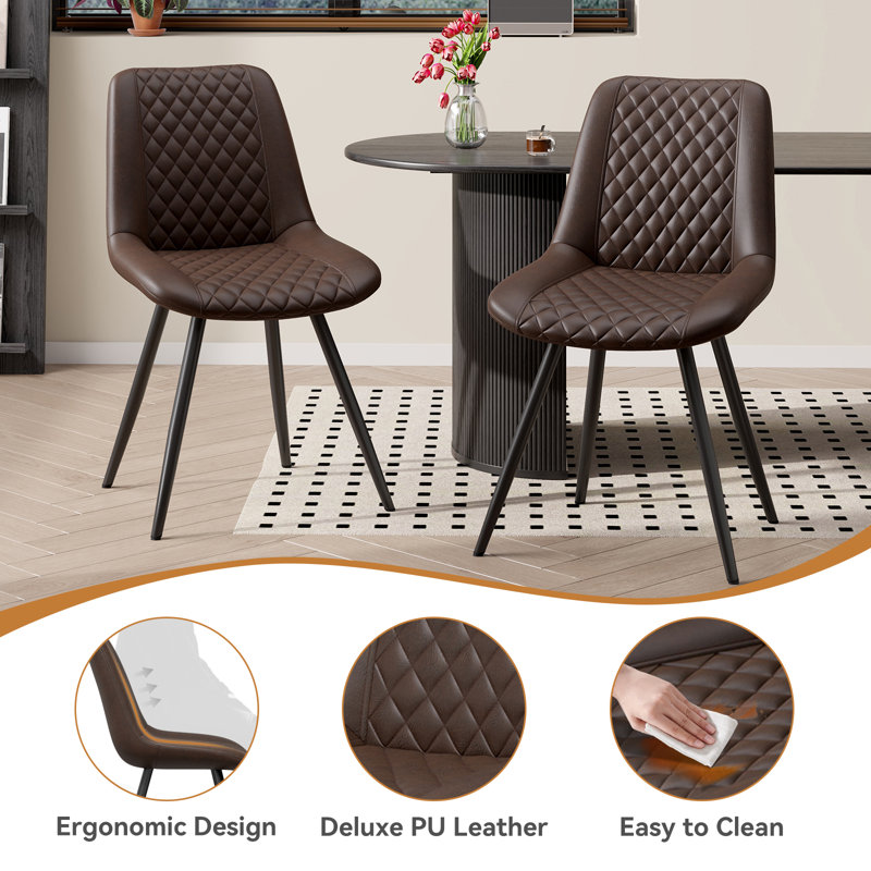 Chaises de salle à manger modernes et minimalistes pour un espace repas chic, Brun